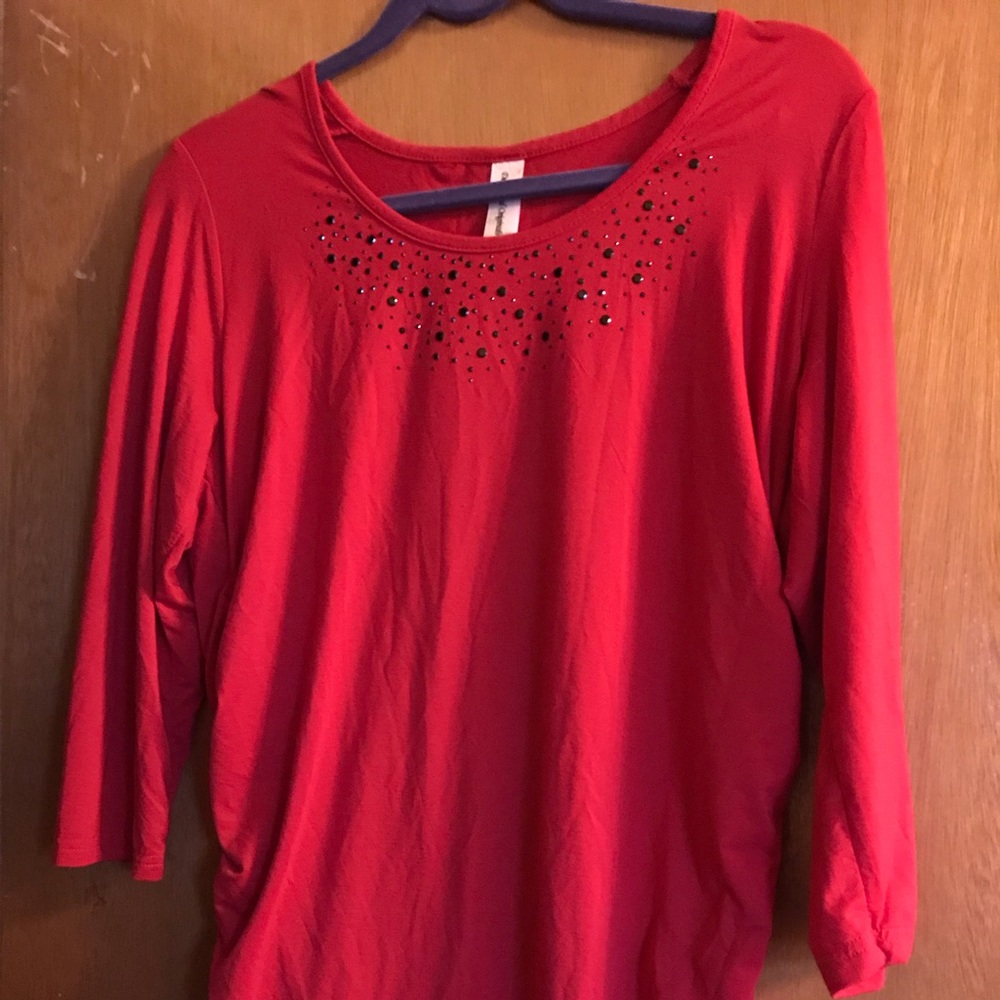 Decorated Originals ladies top with ruching detail